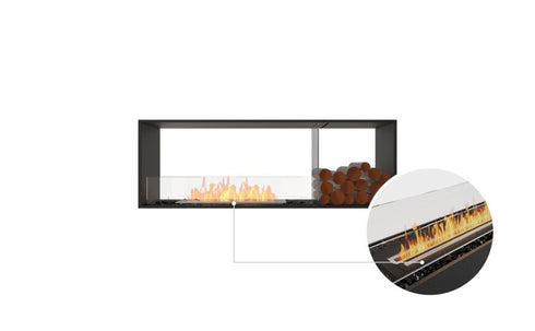 Ecosmart Fire Flex 60DB.BX1 Double Sided Fireplace Insert - Black Finish / Black Burner - ESF.FX.60DB.BX1.B