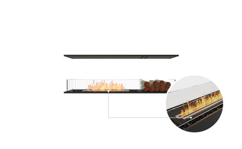 Ecosmart Fire Flex 60IL.BX1 Island Fireplace Insert - Black Finish / Black Burner - ESF.FX.60IL.BX1.B