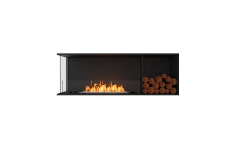 Ecosmart Fire Flex 60LC.BXR Left Corner Fireplace Insert - Black Finish / Stainless Steel Burner - ESF.FX.60LC.BXR
