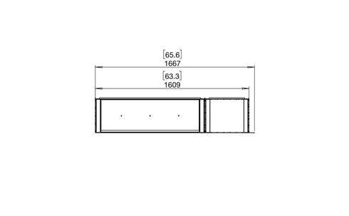 Ecosmart Fire Flex 60LC.BXR Left Corner Fireplace Insert - Black Finish / Black Burner - ESF.FX.60LC.BXR.B