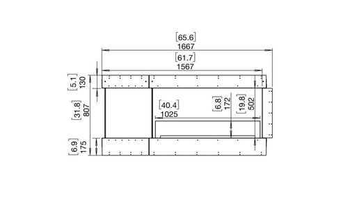 Ecosmart Fire Flex 60PN.BXL Peninsula Fireplace Insert - Black Finish / Black Burner - ESF.FX.60PN.BXL.B