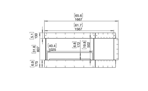 Ecosmart Fire Flex 60PN.BXR Peninsula Fireplace Insert - Black Finish / Black Burner - ESF.FX.60PN.BXR.B