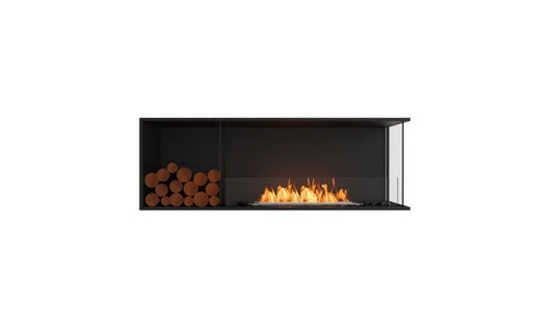 Ecosmart Fire Flex 60RC.BXL Right Corner Fireplace Insert - Black Finish / Stainless Steel Burner - ESF.FX.60RC.BXL