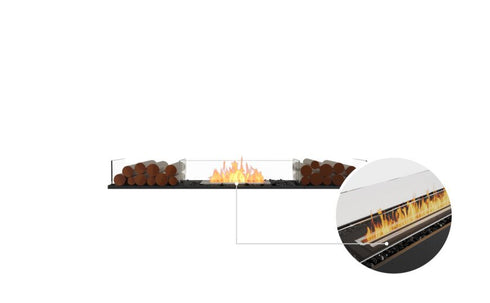 Ecosmart Fire Flex 68BN.BX2 Bench Fireplace Insert - Black Finish / Black Burner - ESF.FX.68BN.BX2.B