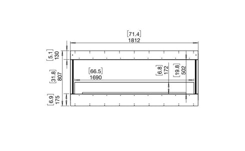 Ecosmart Fire Flex 68BY Bay Fireplace Insert - Black Finish / Stainless Steel Burner - ESF.FX.68BY