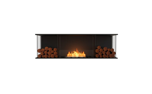 Ecosmart Fire Flex 68BY.BX2 Bay Fireplace Insert - Black Finish / Stainless Steel Burner - ESF.FX.68BY.BX2