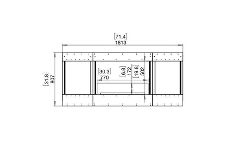 Ecosmart Fire Flex 68BY.BX2 Bay Fireplace Insert - Black Finish / Stainless Steel Burner - ESF.FX.68BY.BX2