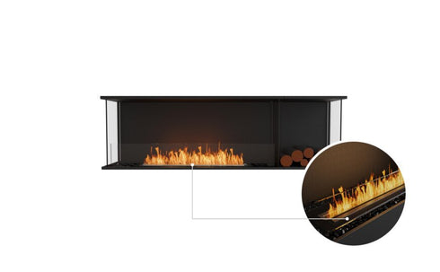 Ecosmart Fire Flex 68BY.BXR Bay Fireplace Insert - Black Finish / Black Burner - ESF.FX.68BY.BXR.B