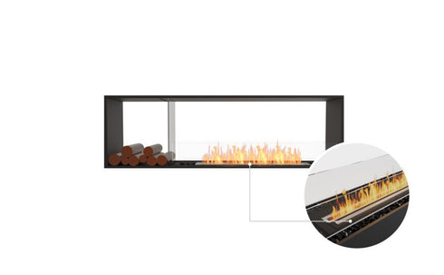 Ecosmart Fire Flex 68DB.BX1 Double Sided Fireplace Insert - Black Finish / Black Burner - ESF.FX.68DB.BX1.B