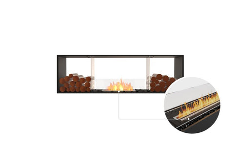 Ecosmart Fire Flex 68DB.BX2 Double Sided Fireplace Insert - Black Finish / Black Burner - ESF.FX.68DB.BX2.B