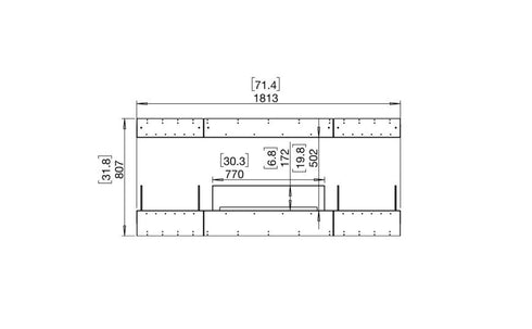 Ecosmart Fire Flex 68IL.BX2 Island Fireplace Insert - Black Finish / Stainless Steel Burner - ESF.FX.68IL.BX2
