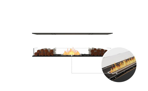 Ecosmart Fire Flex 68IL.BX2 Island Fireplace Insert - Black Finish / Black Burner - ESF.FX.68IL.BX2.B