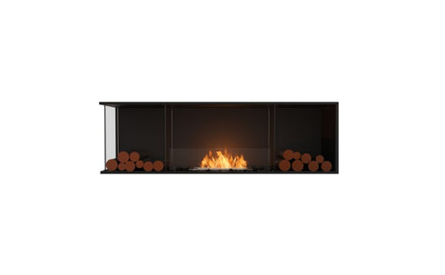 Ecosmart Fire Flex 68LC.BX2 Left Corner Fireplace Insert - Black Finish / Stainless Steel Burner - ESF.FX.68LC.BX2