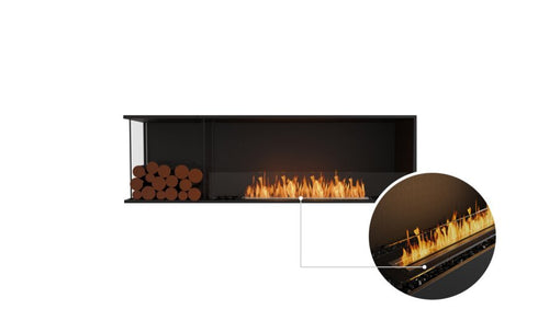 Ecosmart Fire Flex 68LC.BXL Left Corner Fireplace Insert - Black Finish / Black Burner - ESF.FX.68LC.BXL.B