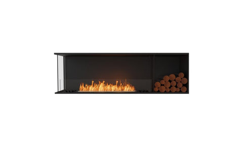 Ecosmart Fire Flex 68LC.BXR Left Corner Fireplace Insert - Black Finish / Stainless Steel Burner - ESF.FX.68LC.BXR