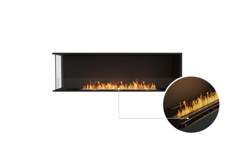 Ecosmart Fire Flex 68LC Left Corner Fireplace Insert - Black Finish / Black Burner - ESF.FX.68LC.B