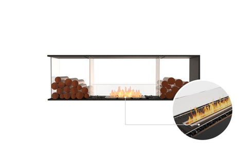 Ecosmart Fire Flex 68PN.BX2 Peninsula Fireplace Insert - Black Finish / Black Burner - ESF.FX.68PN.BX2.B