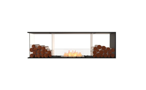 Ecosmart Fire Flex 68PN.BX2 Peninsula Fireplace Insert - Black Finish / Stainless Steel Burner - ESF.FX.68PN.BX2
