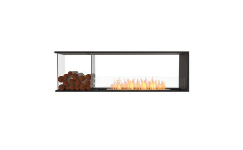 Ecosmart Fire Flex 68PN.BXL Peninsula Fireplace Insert - Black Finish / Stainless Steel Burner - ESF.FX.68PN.BXL