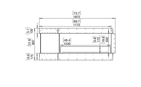 Ecosmart Fire Flex 68PN.BXL Peninsula Fireplace Insert - Black Finish / Black Burner - ESF.FX.68PN.BXL.B