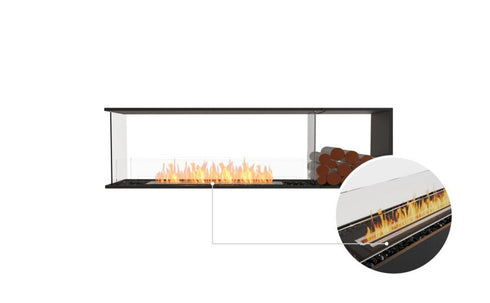 Ecosmart Fire Flex 68PN.BXR Peninsula Fireplace Insert - Black Finish / Black Burner - ESF.FX.68PN.BXR.B