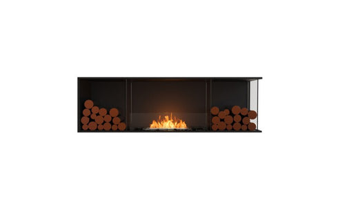 Ecosmart Fire Flex 68RC.BX2 Right Corner Fireplace Insert - Black Finish / Stainless Steel Burner - ESF.FX.68RC.BX2