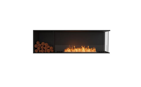 Ecosmart Fire Flex 68RC.BXL Right Corner Fireplace Insert - Black Finish / Stainless Steel Burner - ESF.FX.68RC.BXL