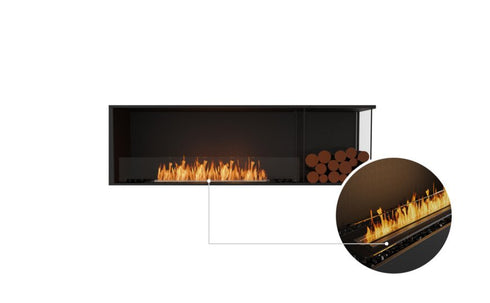 Ecosmart Fire Flex 68RC.BXR Right Corner Fireplace Insert - Black Finish / Black Burner - ESF.FX.68RC.BXR.B