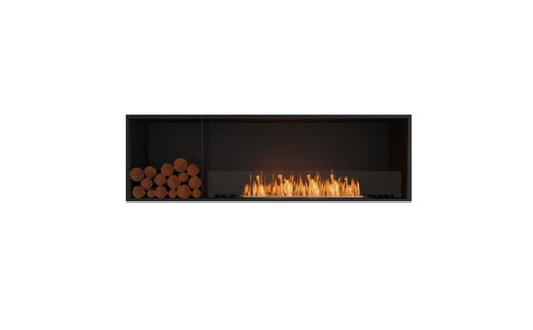 Ecosmart Fire Flex 68SS.BXL Single Sided Fireplace Insert - Black Finish / Stainless Steel Burner - ESF.FX.68SS.BXL