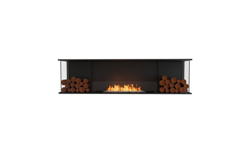 Ecosmart Fire Flex 78BY.BX2 Bay Fireplace Insert - Black Finish / Stainless Steel Burner - ESF.FX.78BY.BX2