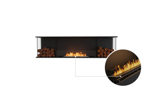 Ecosmart Fire Flex 78BY.BX2 Bay Fireplace Insert - Black Finish / Black Burner - ESF.FX.78BY.BX2.B