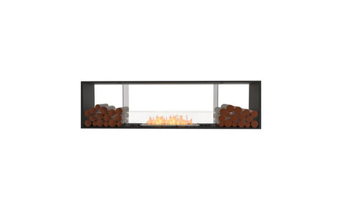 Ecosmart Fire Flex 78DB.BX2 Double Sided Fireplace Insert - Black Finish / Stainless Steel Burner - ESF.FX.78DB.BX2