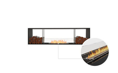 Ecosmart Fire Flex 78DB.BX2 Double Sided Fireplace Insert - Black Finish / Black Burner - ESF.FX.78DB.BX2.B