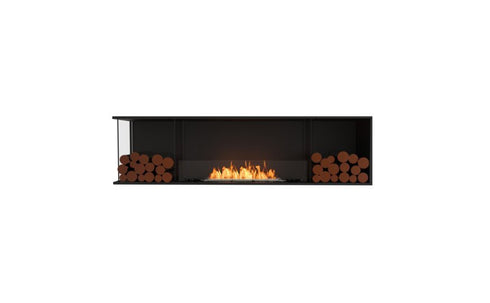 Ecosmart Fire Flex 78LC.BX2 Left Corner Fireplace Insert - Black Finish / Stainless Steel Burner - ESF.FX.78LC.BX2