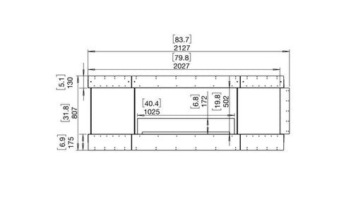 Ecosmart Fire Flex 78PN.BX2 Peninsula Fireplace Insert - Black Finish / Black Burner - ESF.FX.78PN.BX2.B