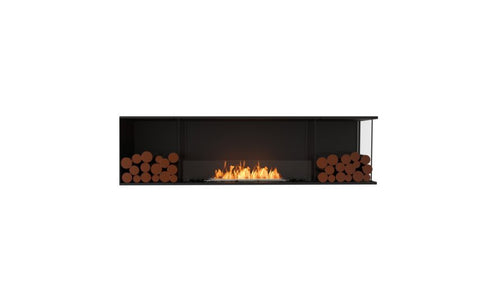 Ecosmart Fire Flex 78RC.BX2 Right Corner Fireplace Insert - Black Finish / Stainless Steel Burner - ESF.FX.78RC.BX2