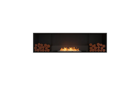 Ecosmart Fire Flex 78SS.BX2 Single Sided Fireplace Insert - Black Finish / Stainless Steel Burner - ESF.FX.78SS.BX2