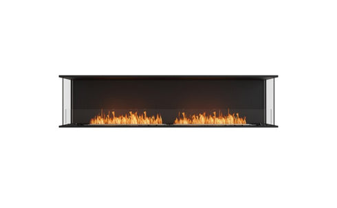 Ecosmart Fire Flex 86BY Bay Fireplace Insert - Black Finish / Stainless Steel Burner - ESF.FX.86BY