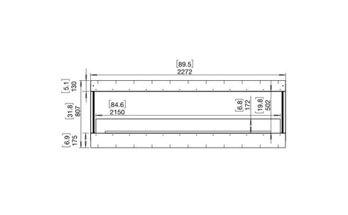 Ecosmart Fire Flex 86BY Bay Fireplace Insert - Black Finish / Stainless Steel Burner - ESF.FX.86BY