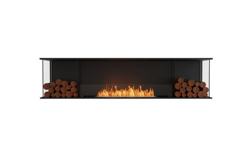 Ecosmart Fire Flex 86BY.BX2 Bay Fireplace Insert - Black Finish / Stainless Steel Burner - ESF.FX.86BY.BX2