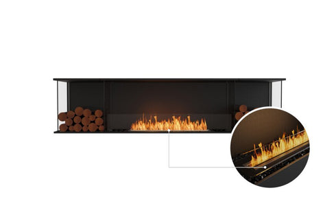 Ecosmart Fire Flex 86BY.BX2 Bay Fireplace Insert - Black Finish / Black Burner - ESF.FX.86BY.BX2.B