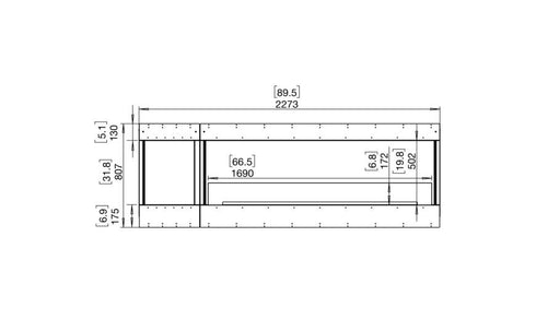 Ecosmart Fire Flex 86BY.BXL Bay Fireplace Insert - Black Finish / Stainless Steel Burner - ESF.FX.86BY.BXL