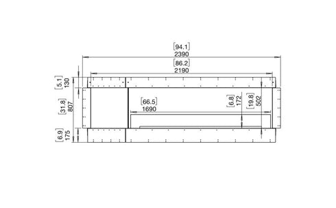 Ecosmart Fire Flex 86DB.BX1 Double Sided Fireplace Insert - Black Finish / Black Burner - ESF.FX.86DB.BX1.B
