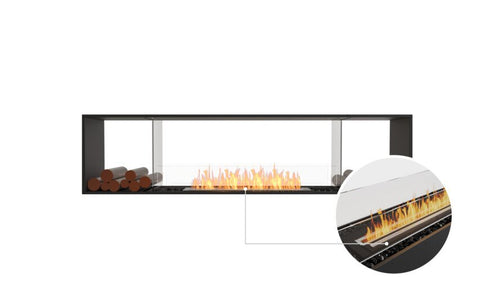 Ecosmart Fire Flex 86DB.BX2 Double Sided Fireplace Insert - Black Finish / Black Burner - ESF.FX.86DB.BX2.B