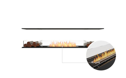 Ecosmart Fire Flex 86IL.BX2 Island Fireplace Insert - Black Finish / Black Burner - ESF.FX.86IL.BX2.B