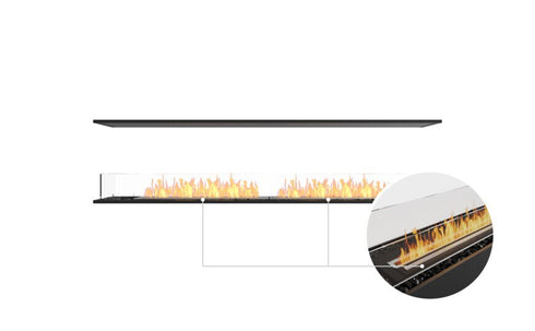 Ecosmart Fire Flex 86IL Island Fireplace Insert - Black Finish / Black Burner - ESF.FX.86IL.B