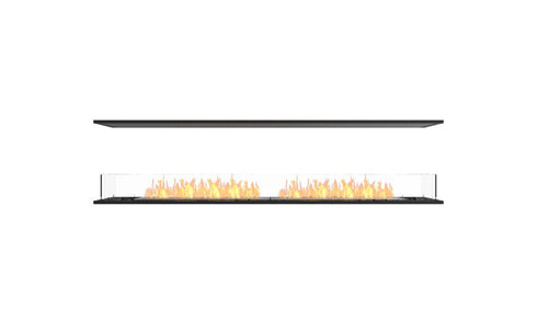 Ecosmart Fire Flex 86IL Island Fireplace Insert - Black Finish / Stainless Steel Burner - ESF.FX.86IL