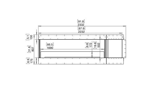 Ecosmart Fire Flex 86LC.BX2 Left Corner Fireplace Insert - Black Finish / Stainless Steel Burner - ESF.FX.86LC.BX2