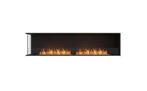 Ecosmart Fire Flex 86LC Left Corner Fireplace Insert - Black Finish / Stainless Steel Burner - ESF.FX.86LC
