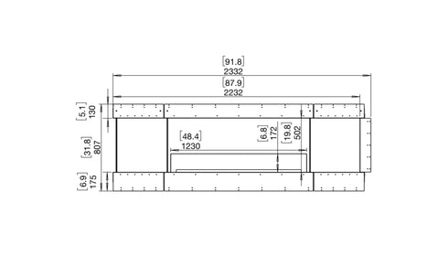 Ecosmart Fire Flex 86PN.BX2 Peninsula Fireplace Insert - Black Finish / Stainless Steel Burner - ESF.FX.86PN.BX2